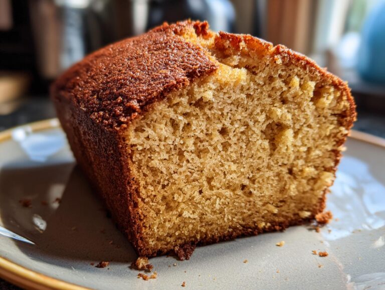 A close-up of a moist slice of the best pumpkin bread on a plate, showcasing its tender crumb.