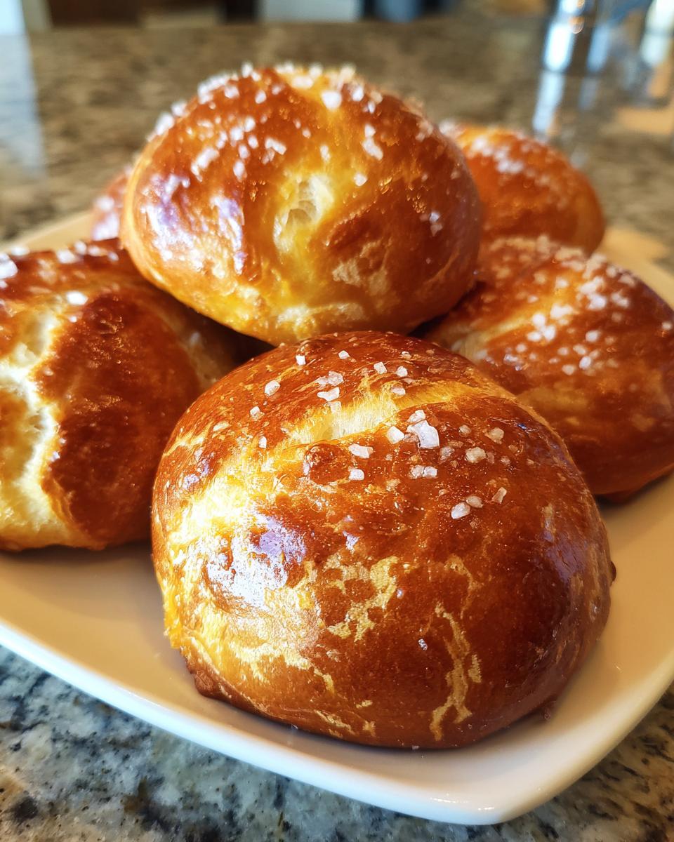 A close-up of a pile of golden-brown soft pretzel bites sprinkled with coarse sea salt.