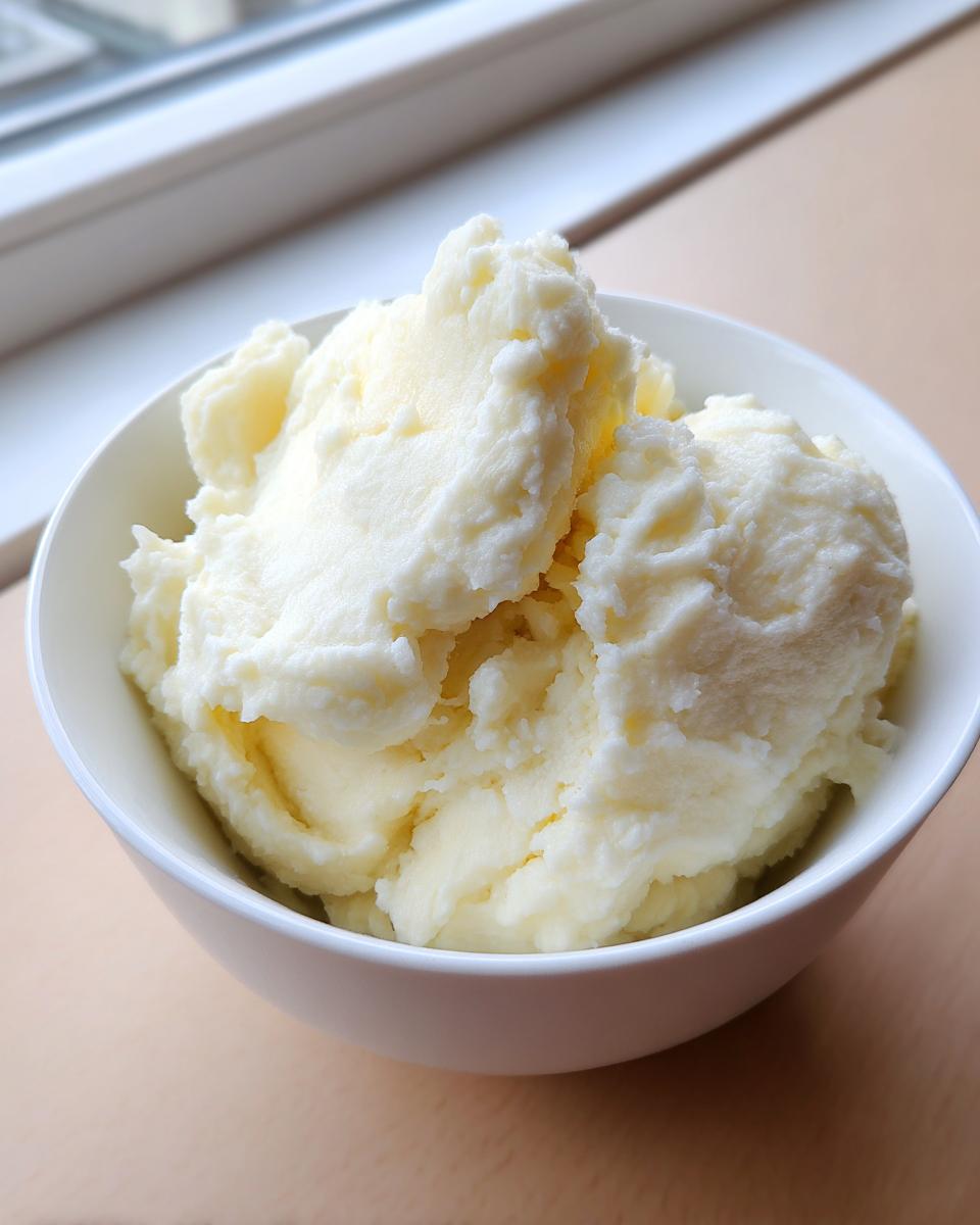 A close-up shot of fluffy, rich creamy mashed potatoes served in a white bowl.