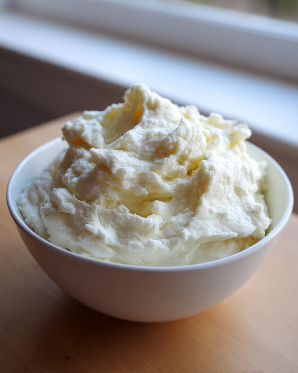 A white bowl filled high with incredibly fluffy and creamy mashed potatoes, ready to serve.