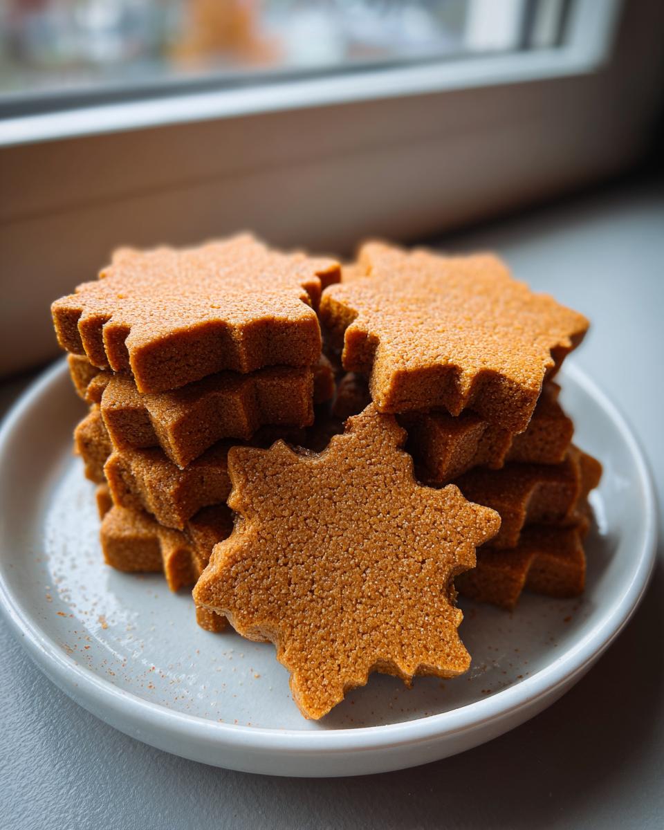 A stack of star-shaped soft gingerbread cookies dusted lightly with spice on a light plate.