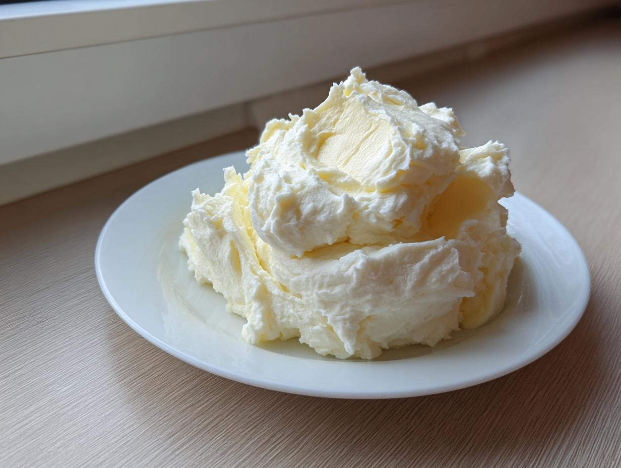A generous serving of light and fluffy mashed potatoes piled high on a small white plate.
